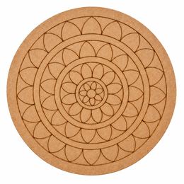 Laser Etched MDF Floral Mandala Plaque