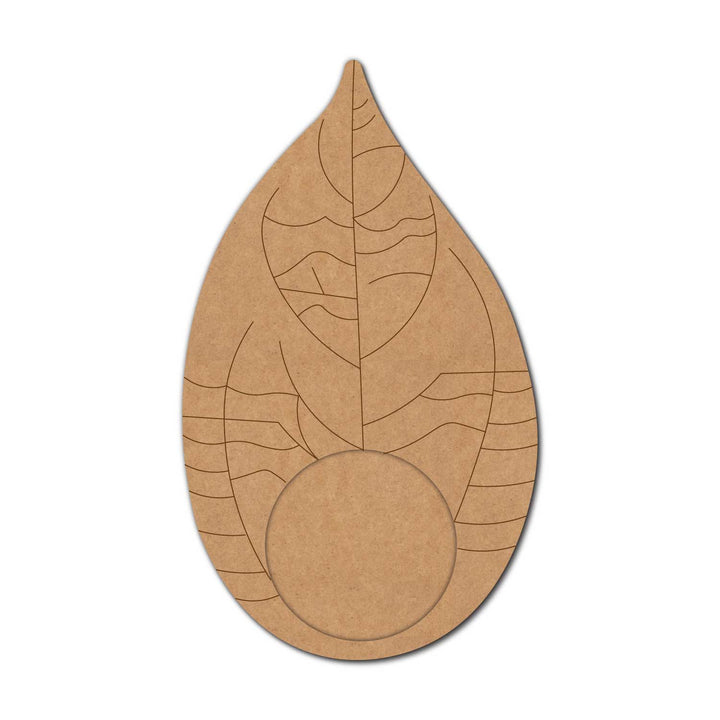 Leaf Pre-Marked MDF Diya Tealight Holder