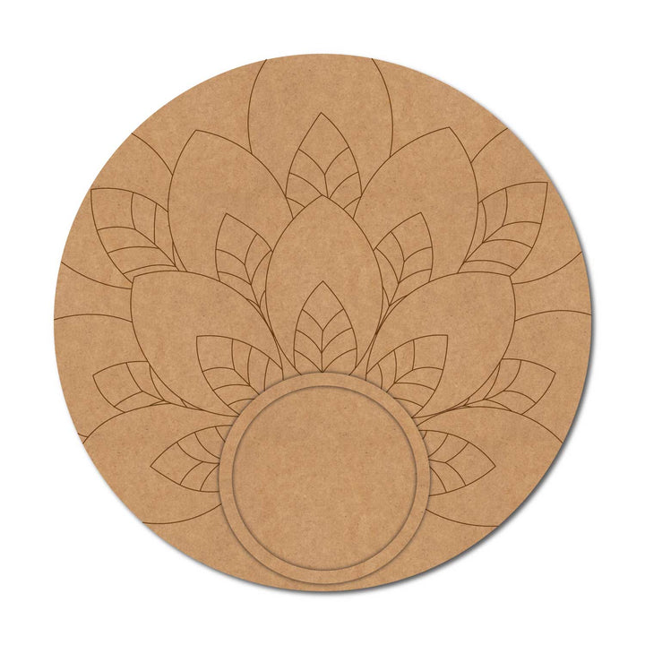 Leaves Pre-Marked MDF Diya Tealight Holder