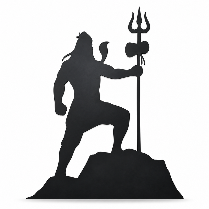 Lord Shiva Trident Silhouette Wall Art