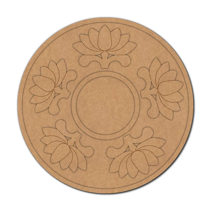 Lotus Pre-Marked MDF Diya Tealight Holder