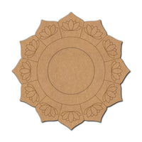 Lotus Pre-Marked MDF Diya Tealight Holder