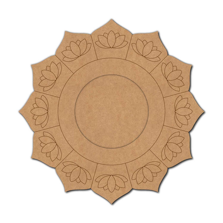 Lotus Pre-Marked MDF Diya Tealight Holder