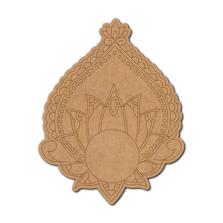 Lotus Pre-Marked MDF Diya Tealight Holder