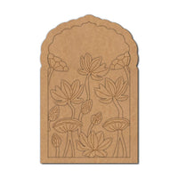 Lotus Floral Jharokha Pre Marked Base MDF Design 1