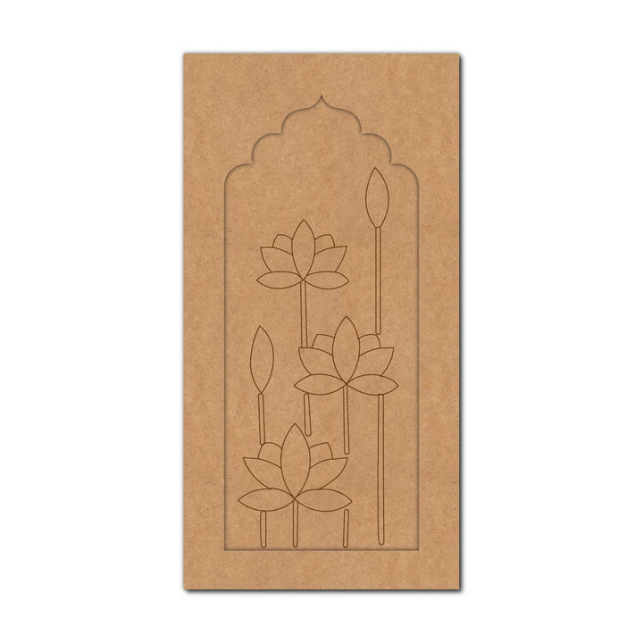 Lotus Long Jharokha Pre Marked MDF Design 1