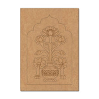 Lotus Vase Motif Jharokha Pre Marked MDF Design 1