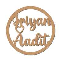 Teak Tale Macrame Ring Circle With Name MDF Design 1