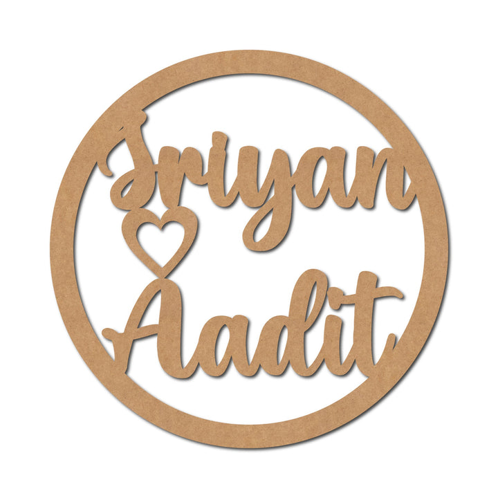 Teak Tale Macrame Ring Circle With Name MDF Design 1