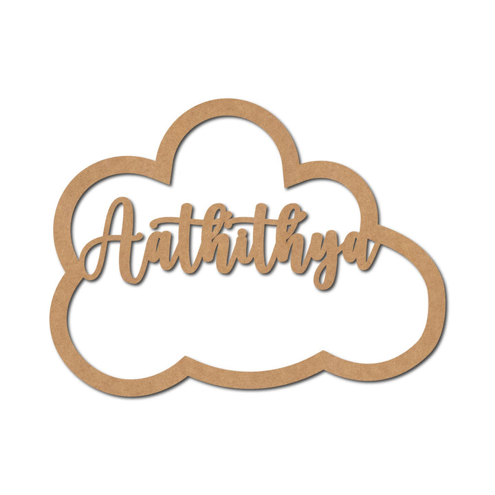 Teak Tale Macrame Ring Cloud With Name Cutout MDF Design 2