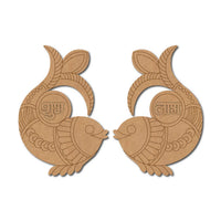 Madhubani Fish Shubh Labh Pre-Marked MDF Base