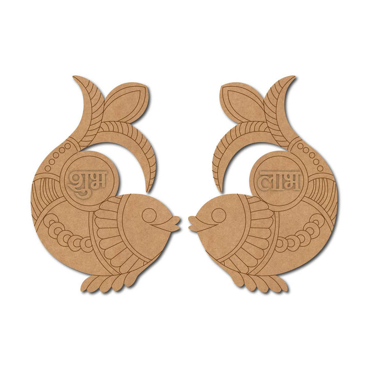 Madhubani Fish Shubh Labh Pre-Marked MDF Base