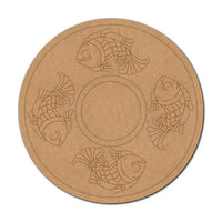 Madhubani Fishes Pre-Marked MDF Diya Tealight Holder