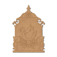 Madhubani Swan Jharokha Pre Marked MDF Design 1
