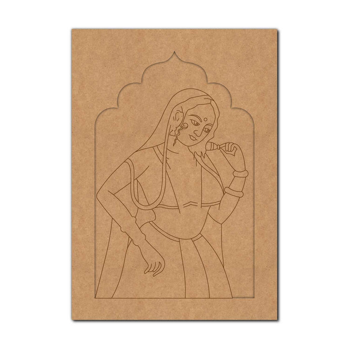 Maharaja Bani Thani Jharokha Pre Marked MDF Design 6