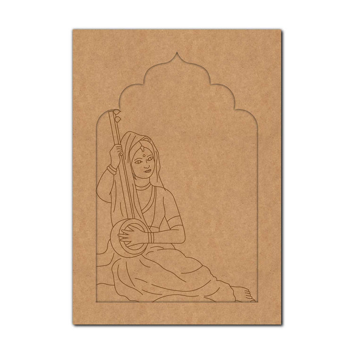 Maharani Bani Thani Sitar Jharokha Pre Marked MDF Design 1