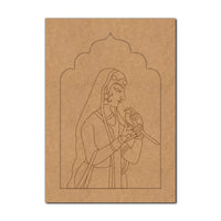 Maharani Bani Thani With Parrot Jharokha Pre Marked MDF Design 2