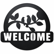 Matte Black Leafy Welcome Plaque