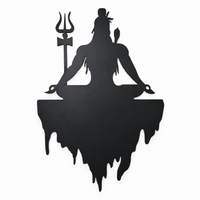 Meditating Shiva Wall Art Silhouette