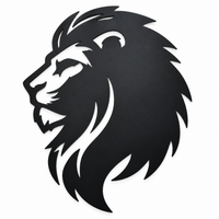 Minimalist Matte Black Lion Wall Art