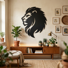 Minimalist Matte Black Lion Wall Art