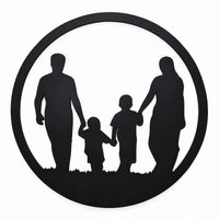 Monochrome Family Silhouette Wall Art