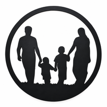 Monochrome Family Silhouette Wall Art