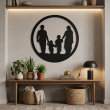 Monochrome Family Silhouette Wall Art