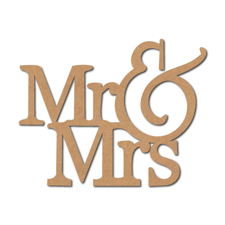 Teak Tale Mr. & Mrs. Text Cutout MDF Design 2