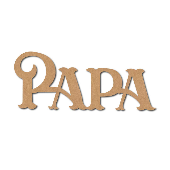 Teak Tale Papa Text Cutout MDF Design 1