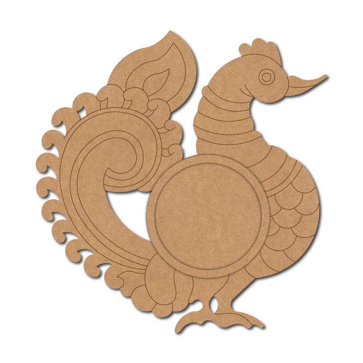 Peacock Pre-Marked MDF Diya Tealight Holder
