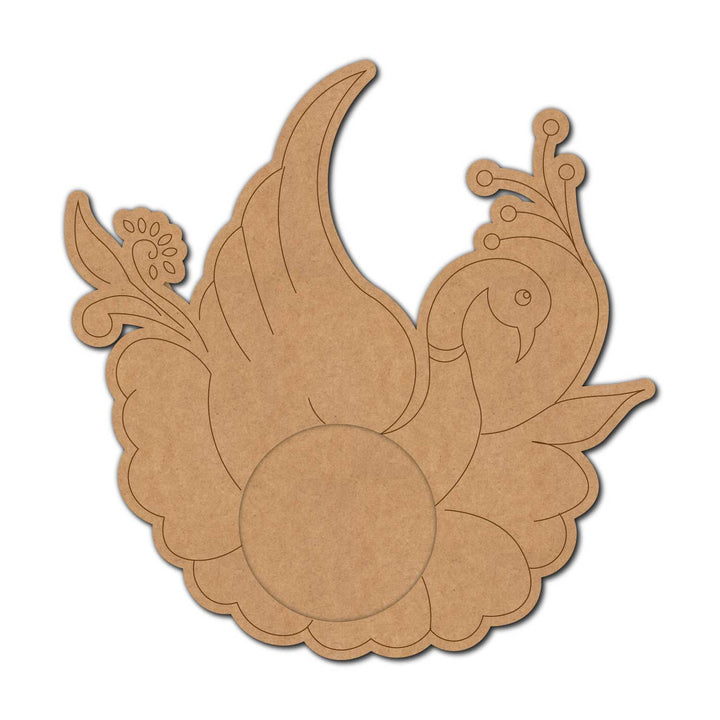 Peacock Pre-Marked MDF Diya Tealight Holder