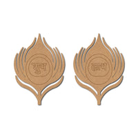 Peacock Feather Shubh Labh Pre-Marked MDF Base