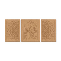 Peacock Jharokha Mandala Set Pre Marked MDF Design 1