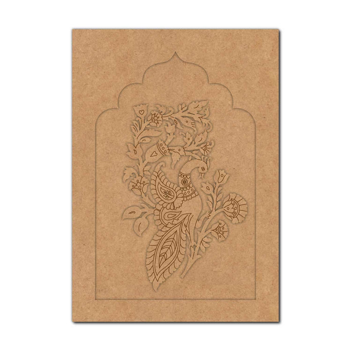 Peacock Motif Jharokha Pre Marked MDF Design 1