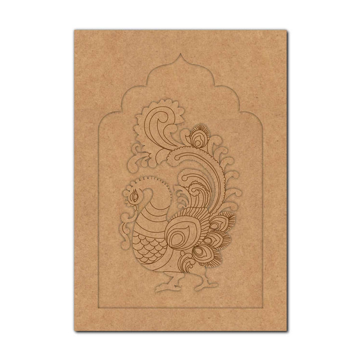 Peacock Motif Jharokha Pre Marked MDF Design 2