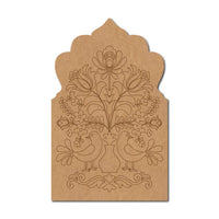 Peacocks Floral Motif Jharokha Pre Marked MDF Design 2