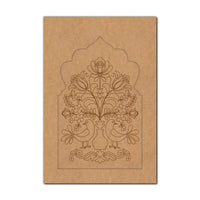 Peacocks Floral Motif Jharokha Pre Marked MDF Design 3