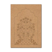 Peacocks Lotus Motif Jharokha Pre Marked MDF Design 1