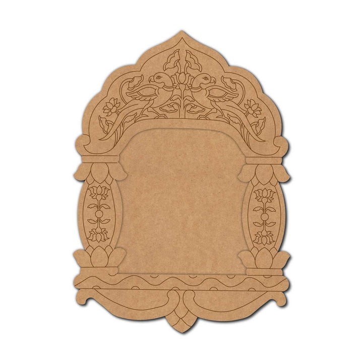Peacocks Lotus Motif Jharokha Pre Marked MDF Design 2