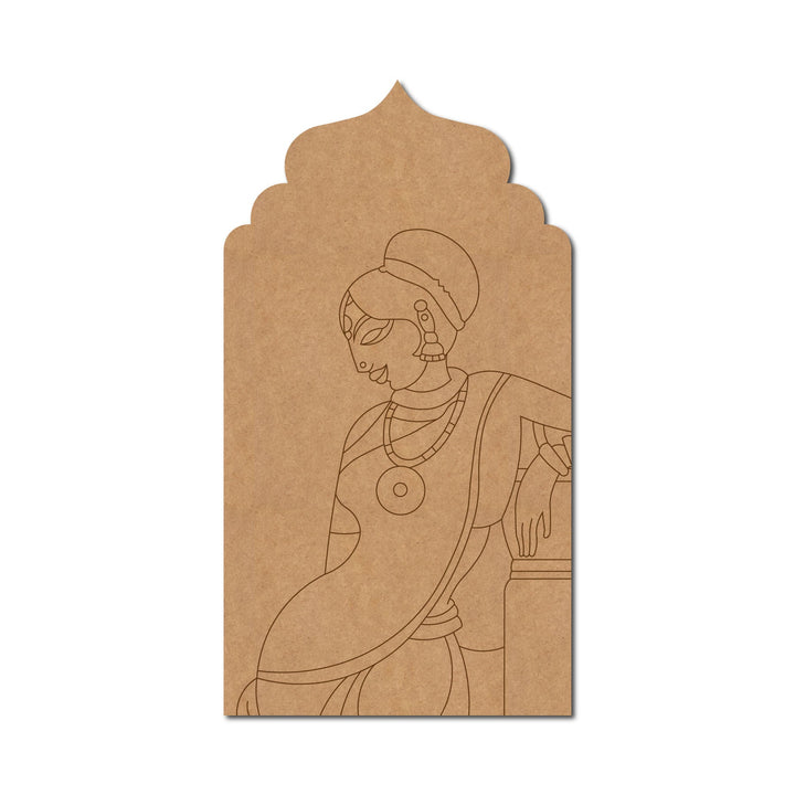 Rajasthani Woman Pre Marked MDF Design 12