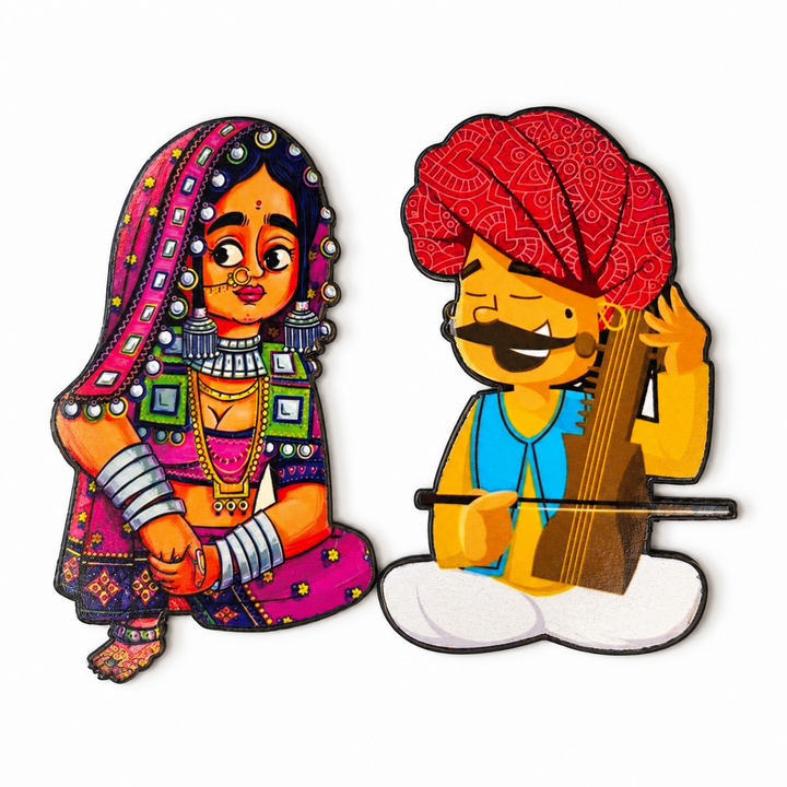 Rajasthani Folk Fridge Magnet Pair
