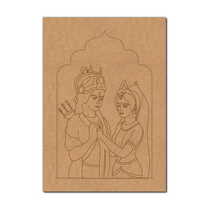 Ram Sita Jharokha Pre Marked MDF Design 1