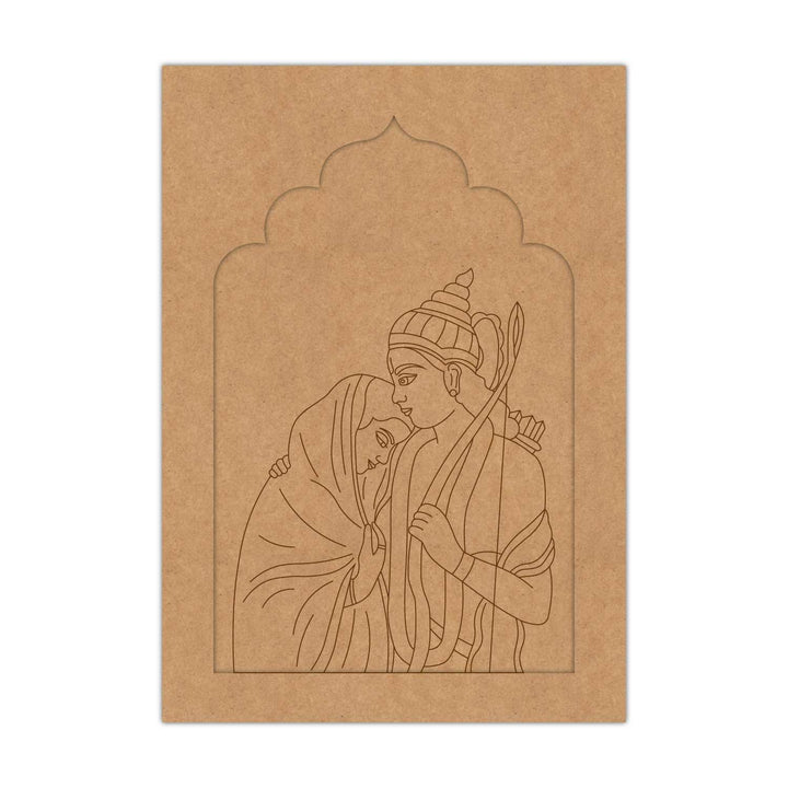 Ram Sita Jharokha Pre Marked MDF Design 3