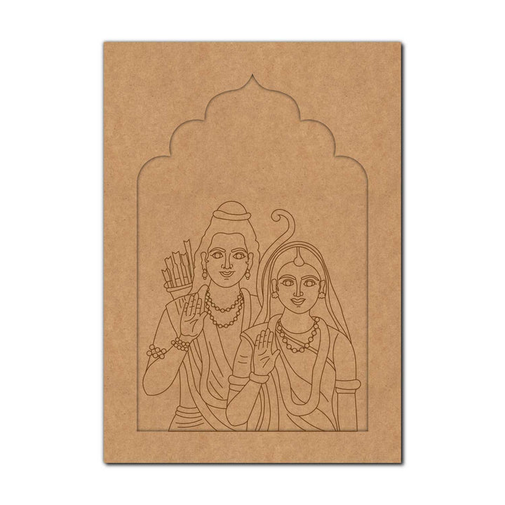Ram Sita Jharokha Pre Marked MDF Design 4
