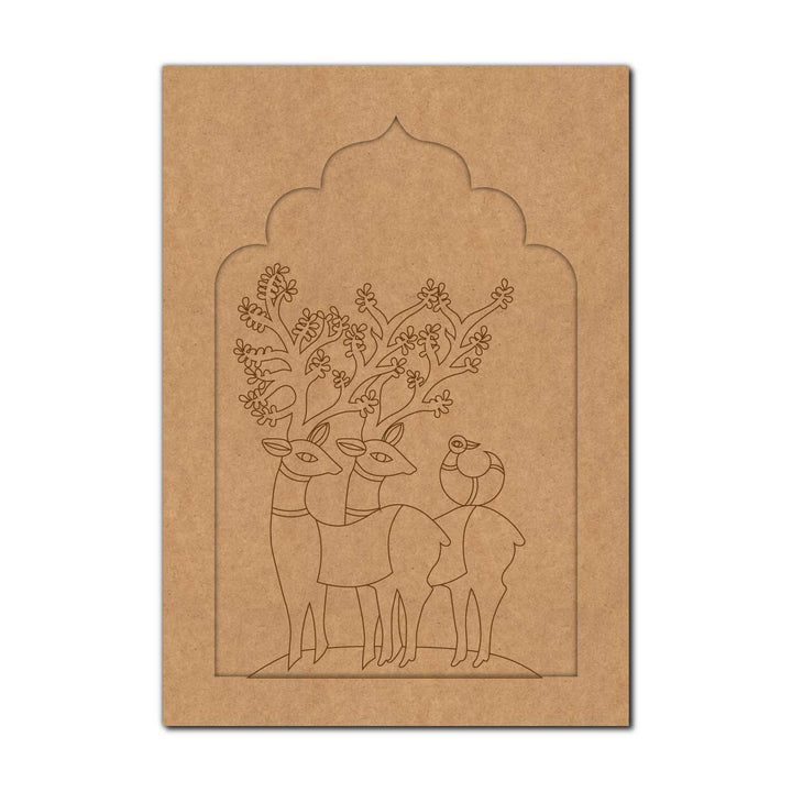 Reindeer Jharokha Pre Marked MDF Design 1