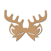 Reindeer Ribbon Christmas Cutout MDF Design 1