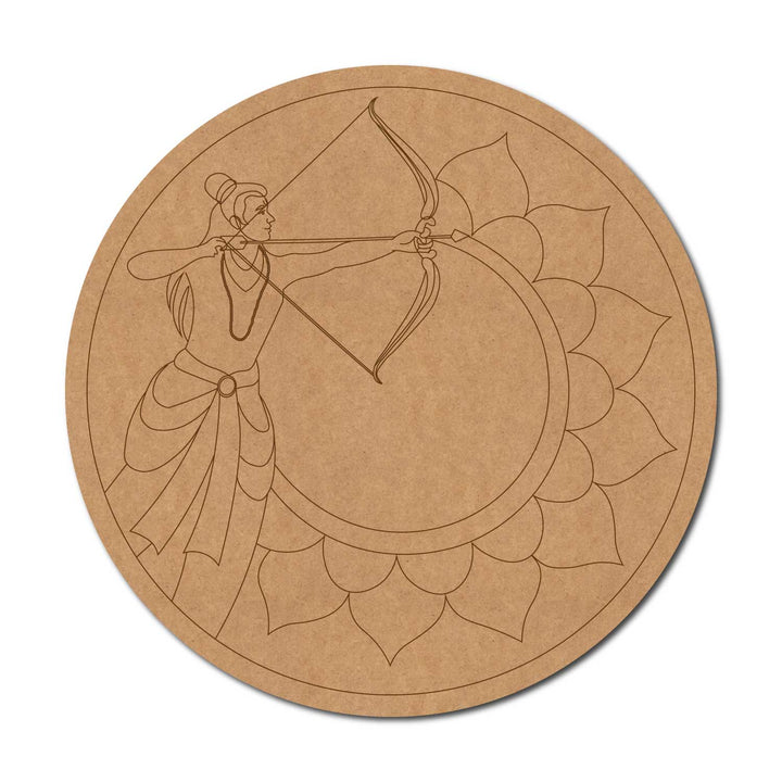 Shri Ram Mandala Pre-Marked Round MDF