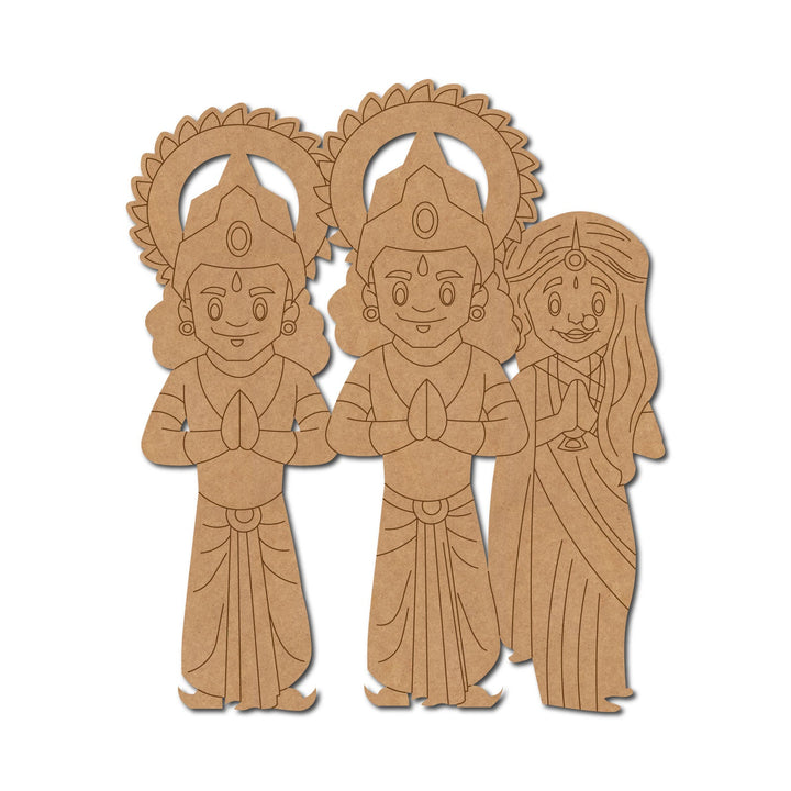 Sita Maa, Shri Ram and Laxman Pre-Marked MDF