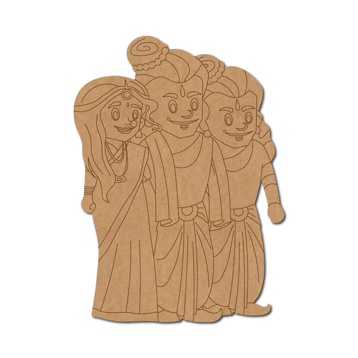 Sita Maa, Shri Ram and Laxman Pre-Marked MDF